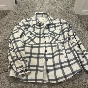 Grey & white shacket